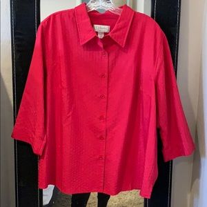 CJ Banks Red Button Down Shirt